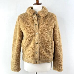 Madewell Tan Portland Snap Front Sherpa Jacket EUC